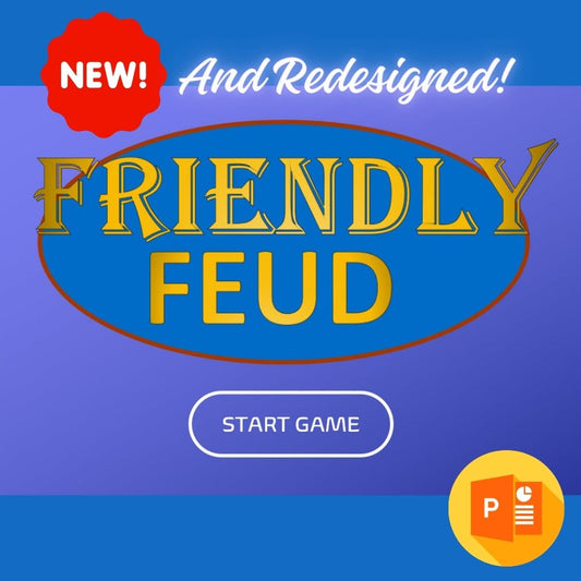 Family Feud PowerPoint game template main screen