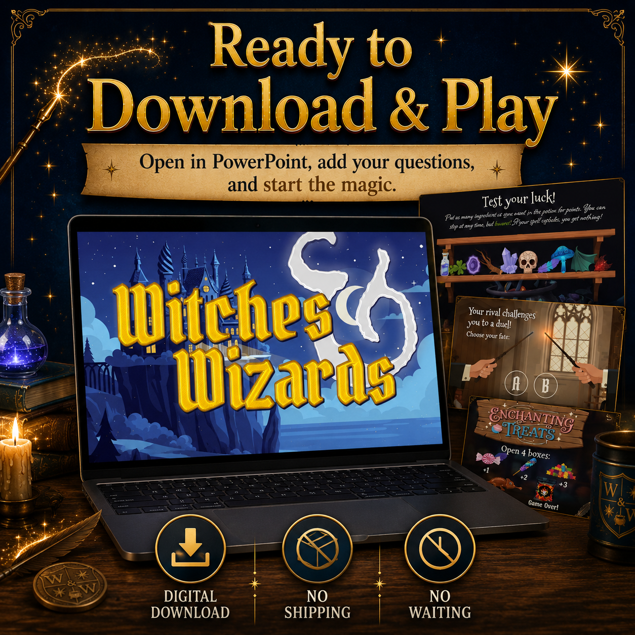 Ready to download and play - just add your questions