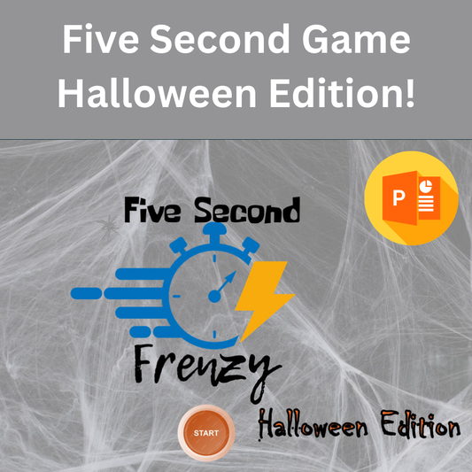 5 second rule game Halloween edition start screen with spooky theme