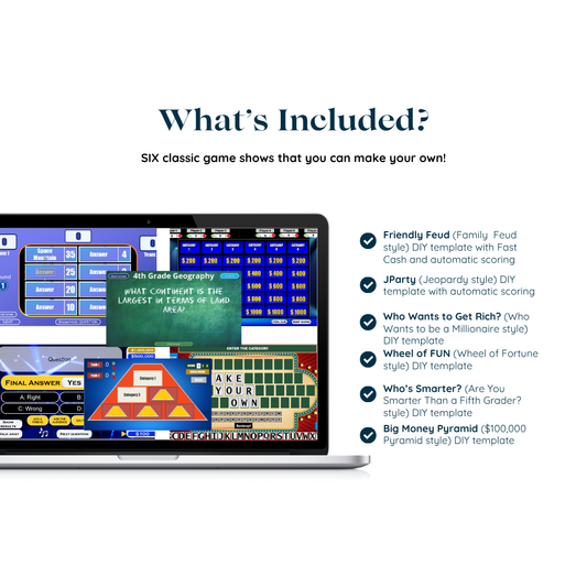 DIY PowerPoint Game Show Bundle – 6 Editable Templates
