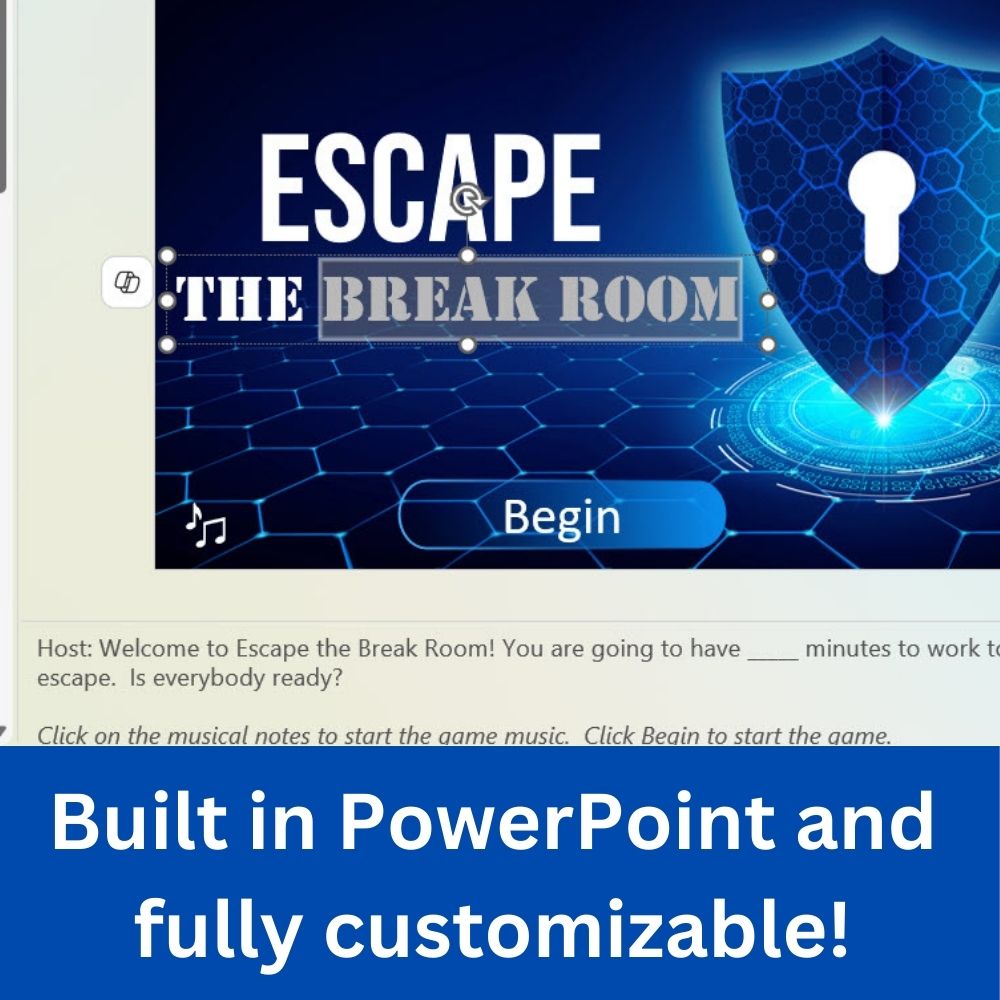 Escape The Break Room - Customizable Escape Room for PowerPoint
