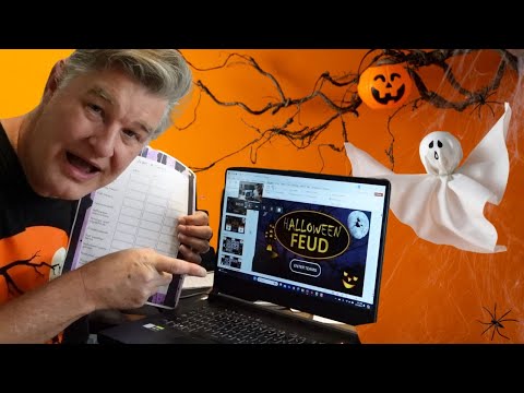 YouTube video cover image of man pointing to "Happy Halloween Collection" with several Halloween games