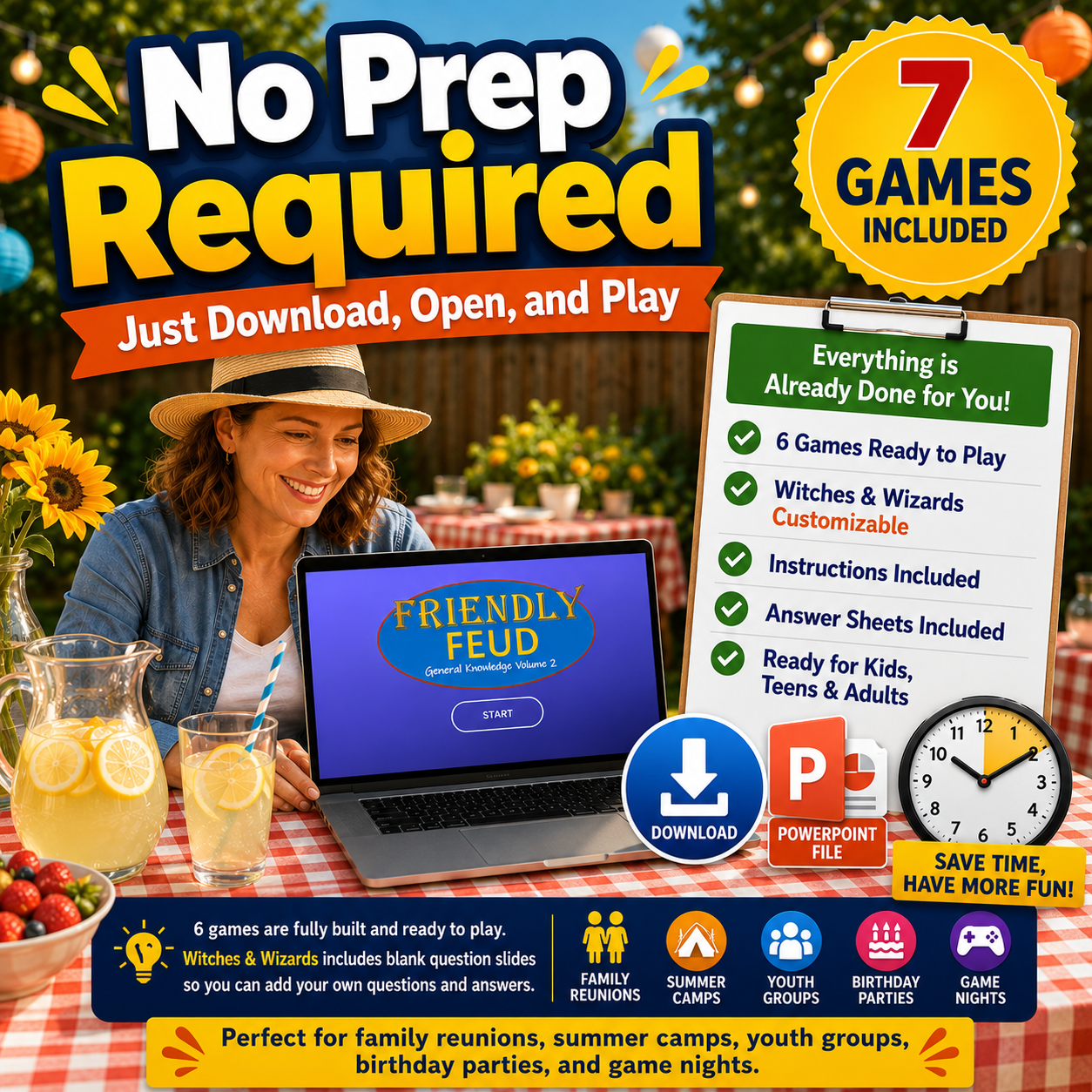 No prep required - download open and play