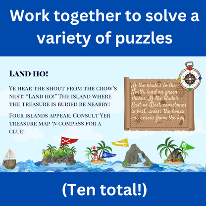 Work together to solve a variety of puzzles (Ten total!) text with picture of slide from the team building activity.