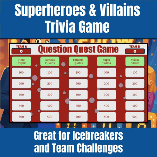 Question Quest by Gamified EduTech - Superheroes and Villains Edition