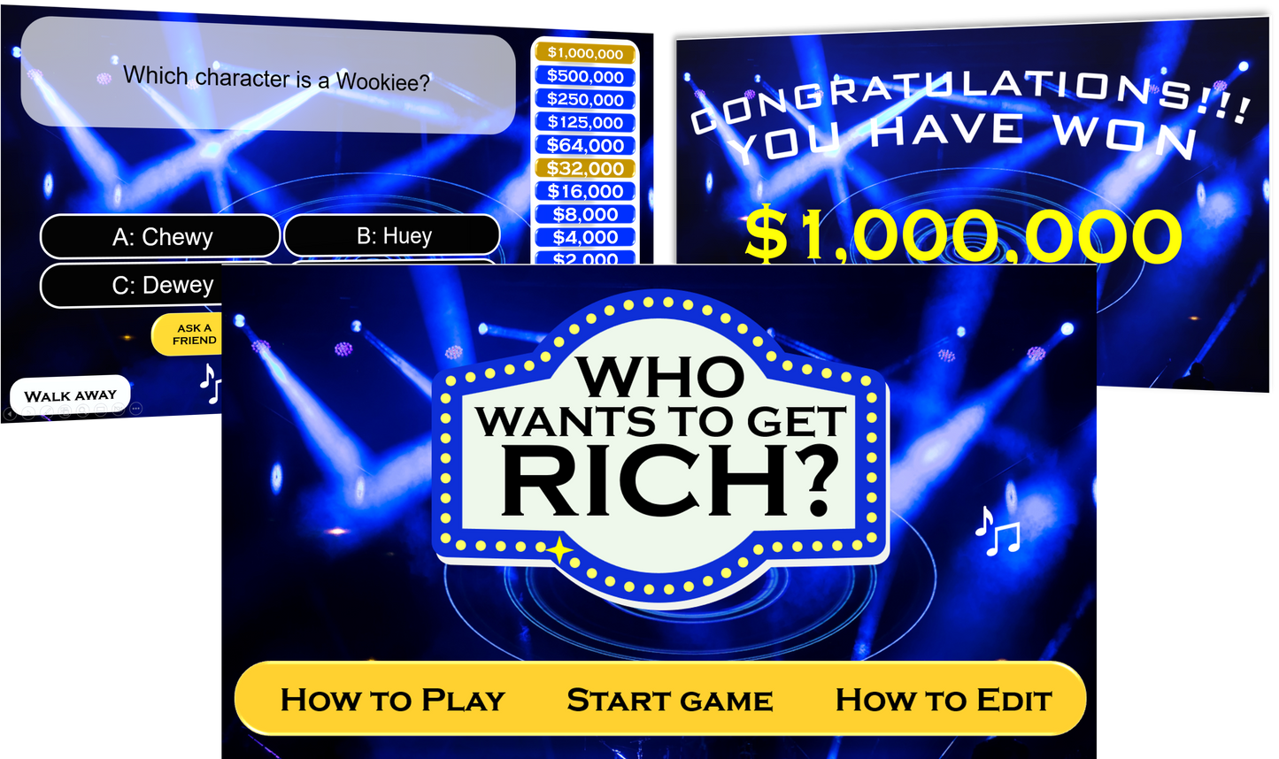 Who Wants to Get RICH? Template for POWERPOINT